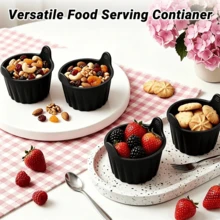 4pcs Silicone Air Fryer Baking Small Cake Cups, Oven And Microwave Cake Molds, Baking Muffin Cups, Perfect For Eggs, Pancakes, Pudding, Tarts, Custard, Easy Grip Design, Heat Resistant Material, Home Baking - View 4