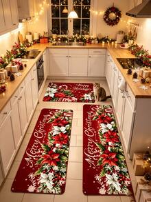 1pc Christmas Kitchen Rug, Thickened Carpet, Plush Rug, Autumn/Winter Rug, Kitchen Rug, Kitchen Mat, Kitchen Carpet, Door Mat, Small Rug, Carpet, Runner Rug, Floor Mat, Home Decor, Area Rug, Outdoor Mat, Home Decor, Area Carpet, Bedroom Rug, Washable Rug - Multicolor - View 5
