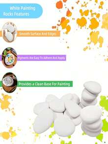 20pcs Medium Smooth White Painting Stones - Flat Style, 0.4-1.19 Inches, Handpicked, Suitable For Crafts, Art, Decoration - Chemical Free, Smooth Surface, Perfect For Beginners And Craft Activities, Handmade Projects, Decorative Stones, Birthday Gifts - Multiple Styles - View 7