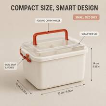 1PC Multi-Layer Medicine Storage Box With Snap-Lock Lid, Portable First Aid Organizer, Durable Plastic Medical Supply Container For Home, Office & Travel - Red - View 3