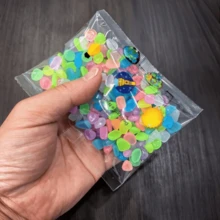 100pcs/Random Glow-In-The-Dark Pebbles, Used For Garden Decoration, Potted Plants And Aquarium Accents, Resin Craft Stones Suitable For Vases And Glass Tanks, Glow Stones Diameter 0.5 Inches, Glow In The Dark After Exposure To Sunlight, Random Colors - A - View 5