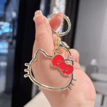 SANRIO 1 buah Gantungan Kunci Logam Hello Kitty Anime Kucing untuk Kunci Mobil - Aksesori Gantungan Tas Lucu, Hadiah Kunci Kucing Logam, Hadiah Penuh Perhatian untuk Penggemar Anime, Keluarga dan Teman - A - View 3
