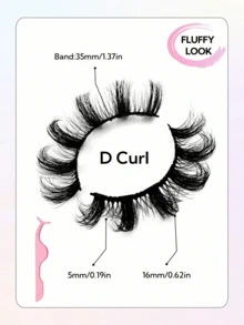 10 Pairs D Curl Thick & Dense False Eyelashes, Fine & Natural Faux Mink Lashes, Fluffy Criss-Cross Reusable Russian Lashes For Soft & Voluminous Look, Natural Makeup - View 11