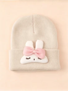 Children's Cute Cartoon Rabbit Knitted Hat, Winter Warm Thin Beanie For Boys And Girls - 1PC - View 5