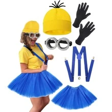 Yellow Hat Set Tutu Skirt Suspenders Halloween Costume Accessories Set Suitable For Holiday Parties Funny Parties Birthday Gifts - Multicolor - View 2