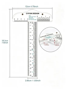 1pc Transparent Acrylic T-Square Ruler, Essential Student Drawing Tool For School, Precise Alignment T-Ruler For DIY Crafts, Multi-Function Measuring Ruler For Scrapbooking, Card Making, Fabric Cutting, Paper Trimming, Marking And Tracing, Double-Sided Inch And Centimeter Scales, Hand Tool - Acrylic T-square - View 5
