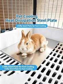 Small Pet Aluminum Cooling Plate, Anti-Bite Round Corner Physical Heat Dissipation, No Electricity Needed, Multiple Sizes Suitable For Rabbits, Guinea Pigs, Hamsters, Summer Heat Protection Fast Cooling Pet Cooling Pad - Multicolor - View 6