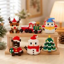 Christmas Building Blocks Set, Christmas Tree, Christmas Train, Santa Claus, Christmas Reindeer, Children's Building Blocks Set, Suitable For Home Decor, New Year Gift, Party Gift, Christmas Gift - JH Multi-color Christmas Set - View 2