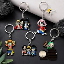 1 buah Gantungan Kunci Enamel Logam Monkey D Luffy Poster Buronan Logo Thousand Sunny Gantungan Kunci Anime Liontin Ransel Hadiah Cosplay untuk Penggemar - MultiWarna - View 7