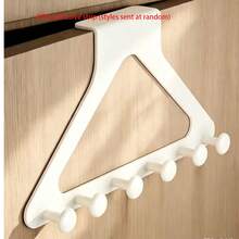 No-Drill Cabinet Door Hanging Rack, Triangular Door Hanging Storage Rack With 6 Round Hooks, Heavy Duty Coat, Hat, Bag, Scarf Storage Rack, Suitable For Closet, Bedroom, Entryway, Home Decor Storage - Multicolor - View 11