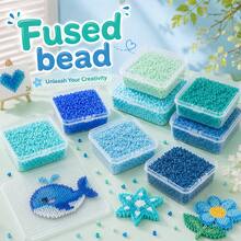 Manik-manik Fuse Sundymot 2,6mm, 3000 PCS+ Sistem Warna Hijau & Biru, Kemasan Terpisah, Dengan Kotak Penyimpanan Persegi Kecil, Mudah Disimpan, Gantungan Kunci Liontin DIY, Bahan Kerajinan Pembuatan Perhiasan, Musim Wisuda Kembali ke Sekolah, Natal, Hadiah Pesta Ulang Tahun, Kit Isi Ulang Massal Manik-manik Fuse 2,6mm Multi-Warna - Manik-manik puzzle 2,6mm - View 11