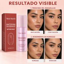 west month Fijador De Maquillaje Mate, Resistente Al Agua Y Control De Grasa, Secado Rápido Al Aire, Acabado Mate Sin Brillos, Compatible Con Todo Tipo De Maquillaje - Rosa - Ver 6
