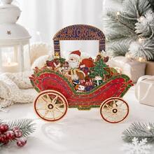 1pc 3D Christmas Pop-Up Card, Creative Holiday Paper Card With Elegant Carriage Design, Suitable For Christmas Celebration Decoration Card, Surprise Message Card - D - View 6