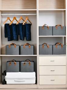 Grey Collapsible Wardrobe Organizer – Stylish Closet Storage Basket For Clothes, Toys, And Home Essentials - Multicolor - View 3