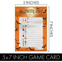 Halloween Guessing Game Cards 5" X 7", Includes Answer Key, Autumn Party Themed Activity - View 5