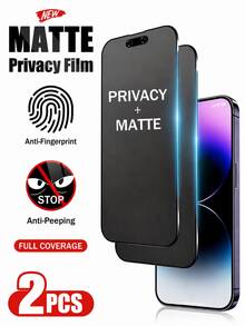 CASECOPS 2Pcs Matte Privacy Tempered Glass Screen Protector, Full Coverage, Fine Texture, Smooth Feel, Anti-Fingerprint Anti-Glare, Ensure Privacy And Security, Easy Installation, Suitable For IPhone 18 Pro Max/18 Pro/17 Pro Max/17 Pro/17 Air/17/16E/16Pro Max/16 Pro/16 Plus/16/15 Pro Max/14 Pro Max/14/13/12/11. Phone Accessories And Compatible With Phone Cases - Black - View 22