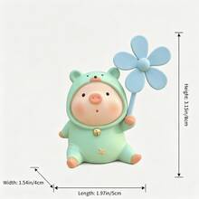 Hiasan Gantung Kincir Angin Beruang & Babi Lucu dan Kreatif, Bahan PVC (Tali Silikon/Stiker Tanpa Bekas) Tersedia 2 Gaya, Barang Dekoratif Universal untuk Sepeda Motor, Sepeda, Skuter Listrik, Mobil - Kincir Angin Anak Beruang - View 13