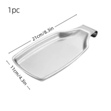 1/2pcs Kitchen Spoon Holder, Spoon Rest, Elegant Cooking Utensil Rack, Heat-Resistant Countertop Utensil Holder, Dishwasher , Perfect Gift For Wedding, Housewarming, Valentine's Day - Silver - View 12