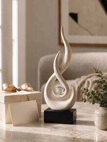 Abstract Sandstone Flame Sculpture, Suitable For Living Room Coffee Table Decor | Modern Black Sculpture Decor, Suitable For Living Room, Bookshelf, Dining Table Centerpiece, Office Desk, 6.3 Inches Tall, Minimalist Matte Style - A - View 6