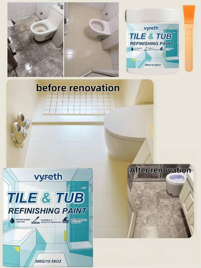 Tile And Bathtub Refinishing Paint, Home Tile And Bathtub Exterior Covering And Repair, Convenient Fast-Drying And Durable, Provides Solutions For Tile And Bathtub Refinishing And Various Facility Leakage Issues, Prevents Water Erosion Of Metal, Wood And Concrete Materials, Practical Gift For Family And Friends