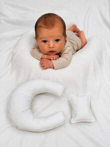 2pcs Newborn Photography Props Support Positioning Leather Pillows, Photography Studio And Home Shooting Accessories, Baby Birth Commemorative Posing DIY Styling Mat, Can Be Used With Background Cloth, Milestone Portrait For Boys And Girls - White - View 2