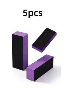 20/10/5pcs Nail Buffer Sponge Sanding Polishing File 80/120 Grit 3-Sided Nail File For Manicure Tools (Purple Black), Purple Black Sponge Sanding Block Suitable For Halloween, Christmas Manicure Production, First Choice For Manicure Tools, Pre-Treatment Tool For Press-On Nails - Multicolor - View 10