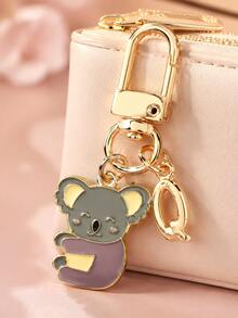 Cute Koala Keychain Hugging Koala Key Ring Small Tree Koala Key Chain Women's Bag Pendant Creative Alloy Small Charm Car Key Accessory - Multi-color Koala Rectangular Buckle - View 6