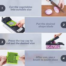 14-In-1 Vegetable Chopper With 8 Interchangeable Blades, Built-In Strainer Basket And Hand Protection Design, Large Capacity Storage Bin, Suitable For Home Meal Preparation, Can Dice, Slice, Shred Onion, Potato, Carrot And Fruit - View 9