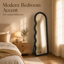 Wave Arch Shaped Freestanding Full Body Mirror, 60*160cm Decorative Full Length Dressing Mirror, Home Floor Mirror For Dressing Room & Entryway, Random Color - 60*160cm - View 4