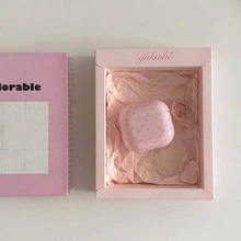 Pink Polka Dot Minimalist Design Earphone Case + Hanging Ring Set, Compatible With Apple Pro 2/ Pro/ 4/ 3/ 2 - Pink Polka Dot + Round Buckle - View 7