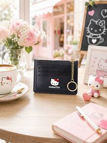 SANRIO 1PC Hello Kitty Card Holder Wallet, Multi-Slot Card Case With Zipper Coin Pocket & Key Ring, Compact ID Wallet For Women Daily Use, Travel & Shopping - Multicolor - View 4