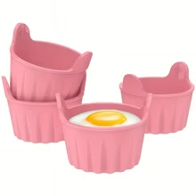 4pcs Silicone Air Fryer Baking Small Cake Cups, Oven And Microwave Cake Molds, Baking Muffin Cups, Perfect For Eggs, Pancakes, Pudding, Tarts, Custard, Easy Grip Design, Heat Resistant Material, Home Baking - View 15