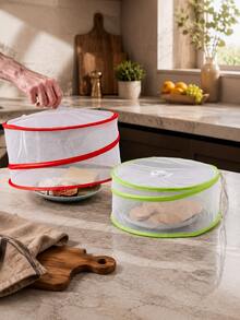 2pcs/1pc Anti-Mosquito & Fly Food Cover, Cake Cover, Foldable & Reusable, Indoor/Outdoor Insect Cover, Suitable For Picnic, BBQ, Food & Fruit - Multicolor - View 5