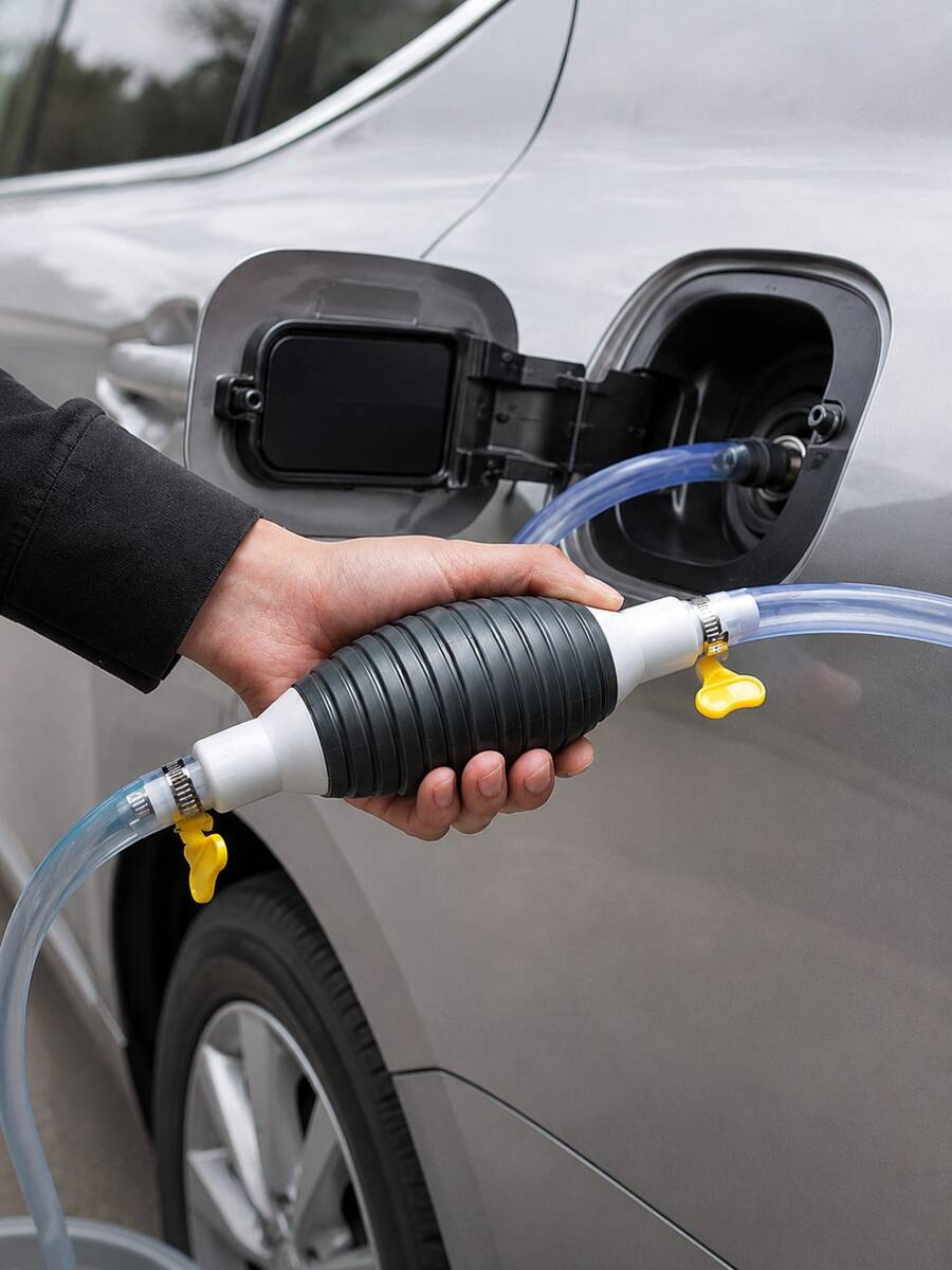 1 Set Portable Siphon Pump Kit, Includes 100cm/39.37inch Oil Transfer Hose, Manual Pump, 2 Hose Clamps & 1 Flow Control Valve, Multipurpose For Gasoline, Water & Other Liquid Transfer, Ideal For Automotive Repair, Emergency Fuel Transfer, Camping, RV Use, And A Great Gift For Mechanics & Car Enthusiasts
