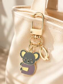 Cute Koala Keychain Hugging Koala Key Ring Small Tree Koala Key Chain Women's Bag Pendant Creative Alloy Small Charm Car Key Accessory - Multi-color Koala Rectangular Buckle - View 5