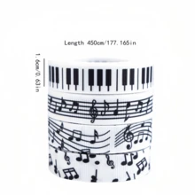 4 Buah Pita Bertema Simbol Musik & Tombol Piano - Pita Dekoratif Hitam & Putih, Cocok untuk Natal, Hari Valentine, Pernikahan, Pembungkus Kado, Desain Seni Liburan, Pita Dekoratif Serbaguna, Pilihan Sempurna untuk Hari Thanksgiving - beraneka warna - View 4