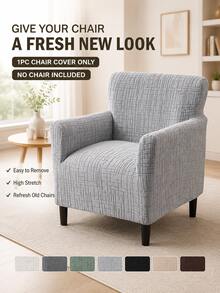 1PC Solid Color Spandex Armchair Cover Cats Dogs Chair Seat Protector Cover Living Room Single Sofa Slipcover For Home Decor - Light Grey - View 6