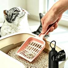 Pá Portátil para Coleta de Fezes de Animais de Estimação com Sacos de Lixo, Pá de Plástico Durável e Fácil de Limpar para Resíduos de Animais de Estimação, Ferramenta de Limpeza Conveniente para Passeio com Cachorro, Camping e Viagem, Adequada para Cães e Gatos - Visão 9