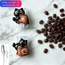 ABS Resin Cable Protector: Protect Your Cables From Damage And Peeling. Type-C Data Cable Protector, Charging Cable Protector, Fashionable Accessory With Cute Cat Coffee Cup Theme Decoration - Coffee Cat - View 10