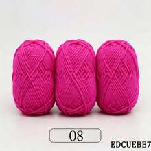 EDCUEBE7 Mixed Color 5-Ply Milk Yarn, Common Colors, Suitable For Crochet - Applicable For Mats, Carpets, Clothes, Scarves And Beginner DIY Projects - 50g Milk Cotton - View 42