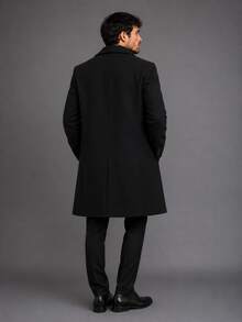 Sobretudo masculino horlander com pelo - Preto - Visão 4
