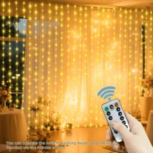 Lampu Hias Tirai LED 3/6m dengan Kontrol Jarak Jauh dan USB, Lampu Peri untuk Dekorasi Natal Kamar Tidur dan Rumah - Lampu tirai USB - View 26