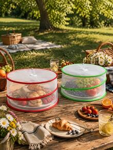 2pcs/1pc Anti-Mosquito & Fly Food Cover, Cake Cover, Foldable & Reusable, Indoor/Outdoor Insect Cover, Suitable For Picnic, BBQ, Food & Fruit - Multicolor - View 6
