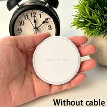 15W Fast Wireless Charger, Portable Wireless Charging Pad, Compatible With IPhone 17/16/15/14/13/12/SE/11/11 Pro/XS Max/XR/X/8 All Series; Also Compatible With Samsung S23/S22/Note Series And Other Android Phones, Supports Qi Universal Wireless Fast Charging, Suitable For Home, Office, Dormitory And Multiple Scenarios - White - View 8