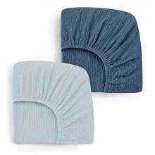 Muslin Bassinet Sheets, 2 Packs Fitted Sheets For Bassinet Mattress, Soft And Breathable Cotton, Easy Care For Machine Wash, Gift For Boy And Girl - Multicolor - View 12
