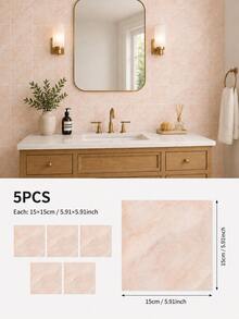 SUPSTICKER Marble Pattern Floor Tile Stickers, Matte PVC, Peel And Stick, 5 Or 15pcs, 15/20/30cm, For Kitchen, Bathroom And Entryway - Marble Pattern - View 19