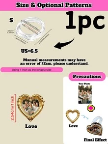 1/3/5 Customized Photo Ring, Unique Memorial Gift For Him/Her, Ideal Valentine's Day Anniversary Gift For Couples, Retro Chic Accessory For Commuting - Multicolor - View 17