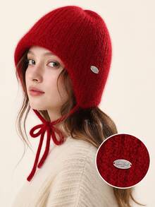 Cute Face-Slimming Knitted Ushanka Hat, Warm Ear-Protective Woolen Cap, Suitable For Daily Wear, Shopping And Outings - Fisherman's Hat - View 4