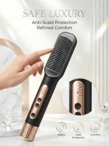 SOKANY Electric Heated Straightening Hair Brush, 2-In-1 Women's Hair Styling Tool, Gentle Care For Straight And Wavy Hair, Exquisite Gift For Valentine's Day And Daily Use - Black - View 6
