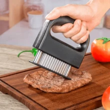 1PC Multi-Purpose Stainless Steel Manual 48-Needle Meat Tenderizer, Ergonomic Non-Slip Handle, Home Kitchen Meat Tenderizing Tool, Suitable For Beef, Chicken, Fish, Quickly Breaks Down Meat Fibers, Fully Absorbs Flavor And Improves Meat Texture, Efficient Perforation Design, Durable And Resistant To Needle Breakage, Essential For Daily Home Cooking, Professional Chef Commercial Meat Tenderizer Accessory, Specialized Kitchen Tool For Western Steak Marinating And Pre-Treatment - Multicolor - View 10